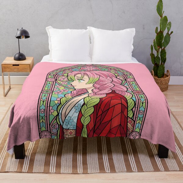 Item preview, Mitsuri Kanroji Demon Slayer Love Hashira Stained Glass Portrait designed and sold by mildaclairmo.