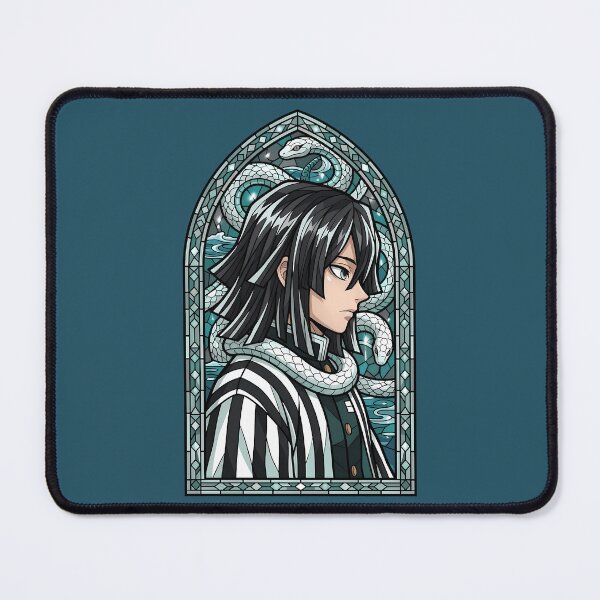 Item preview, Obanai Iguro Demon Slayer Serpent Stained Glass Portrait designed and sold by mildaclairmo.