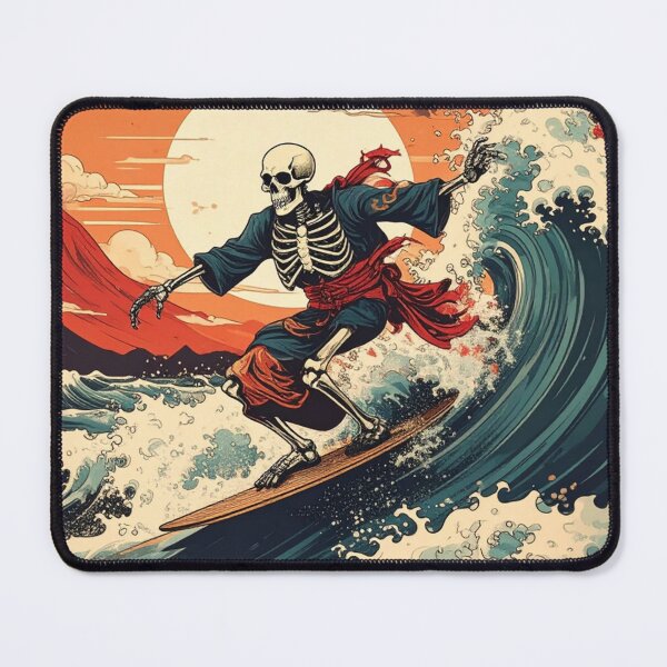 Item preview, Japanese Surfing Skeleton Design in Edo Style designed and sold by thelivingrp.