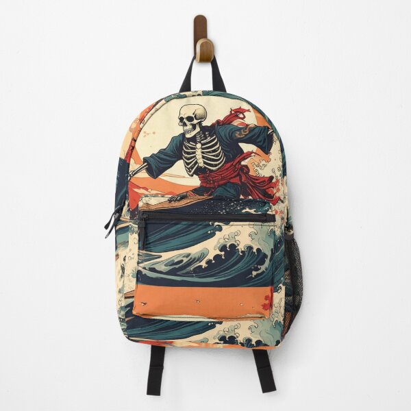 Item preview, Japanese Surfing Skeleton Design in Edo Style designed and sold by thelivingrp.