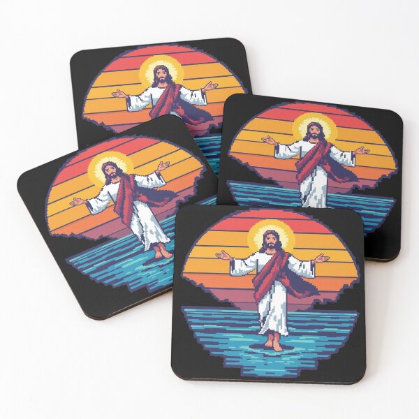Item preview, 8-Bit Jesus: "When You Need That Extra Life" Walking On Water T-Shirt designed and sold by Cre8andRecre8.