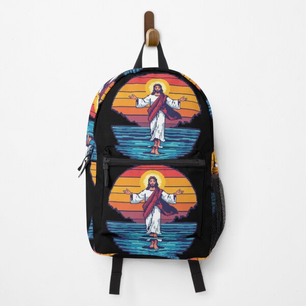 Item preview, 8-Bit Jesus: "When You Need That Extra Life" Walking On Water T-Shirt designed and sold by Cre8andRecre8.