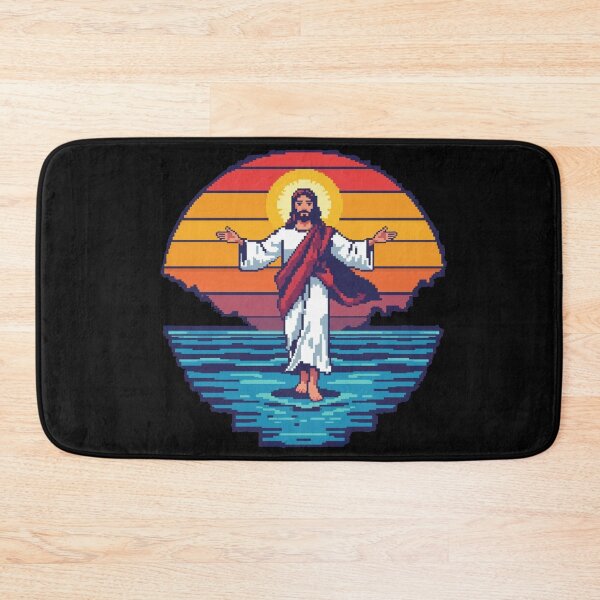 Item preview, 8-Bit Jesus: "When You Need That Extra Life" Walking On Water T-Shirt designed and sold by Cre8andRecre8.