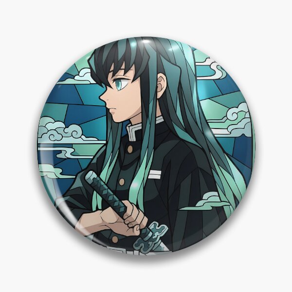 Item preview, Muichiro Tokito Demon Slayer Clouded Stained Glass Profile designed and sold by mildaclairmo.