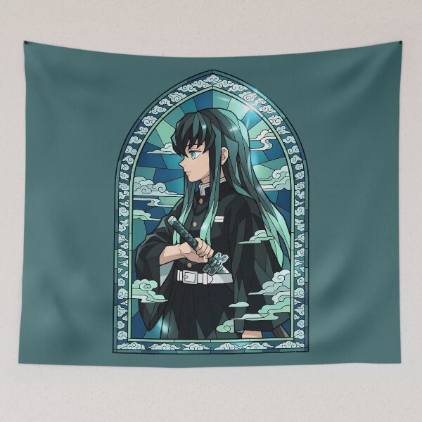 Item preview, Muichiro Tokito Demon Slayer Clouded Stained Glass Profile designed and sold by mildaclairmo.