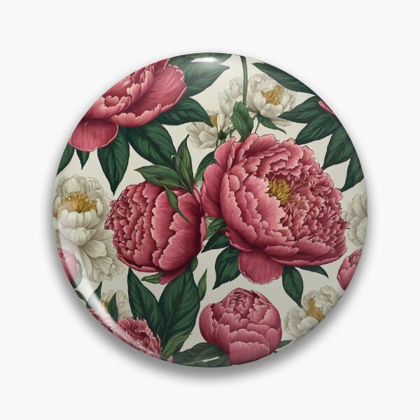 Item preview, Red and White Peonies Floral Seamless Pattern designed and sold by Leylita Design.