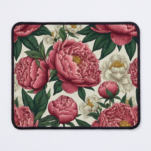 Item preview, Red and White Peonies Floral Seamless Pattern designed and sold by Leylita Design.