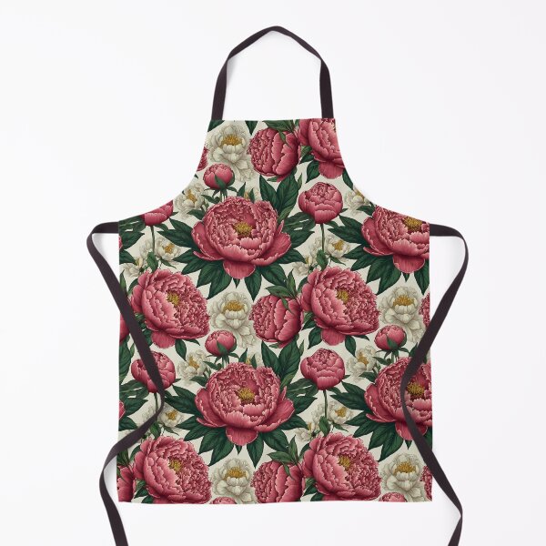 Item preview, Red and White Peonies Floral Seamless Pattern designed and sold by Leylita Design.