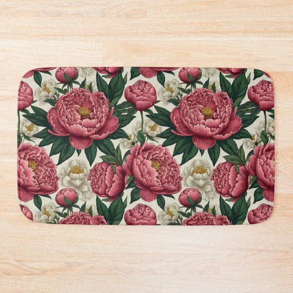 Item preview, Red and White Peonies Floral Seamless Pattern designed and sold by Leylita Design.