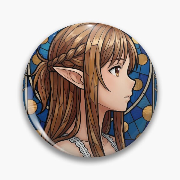 Artikelvorschau, Asuna Sword Art Online Blaues Buntglasporträt entworfen und verkauft von mildaclairmo.