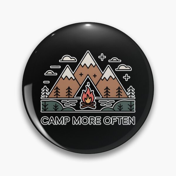 Item preview, Camp More Often Minimal Mountains Campfire Outdoor Shirt designed and sold by ImaginedSpace7.