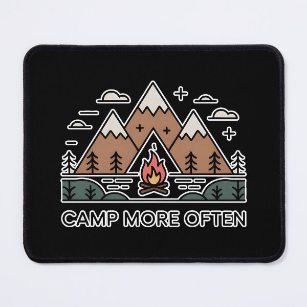 Item preview, Camp More Often Minimal Mountains Campfire Outdoor Shirt designed and sold by ImaginedSpace7.