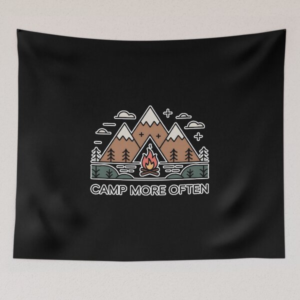 Item preview, Camp More Often Minimal Mountains Campfire Outdoor Shirt designed and sold by ImaginedSpace7.