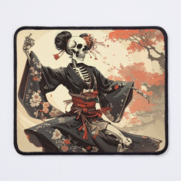 Item preview, Dia de los Muertos Dancing Skeleton Geisha in Edo Style designed and sold by thelivingrp.