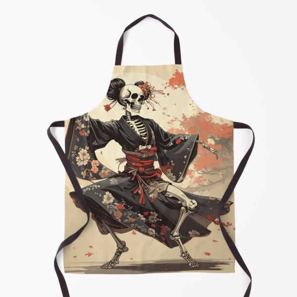 Item preview, Dia de los Muertos Dancing Skeleton Geisha in Edo Style designed and sold by thelivingrp.