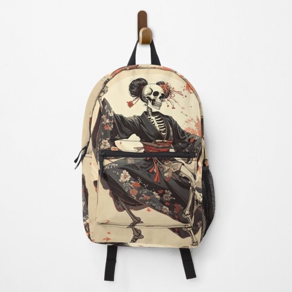 Item preview, Dia de los Muertos Dancing Skeleton Geisha in Edo Style designed and sold by thelivingrp.