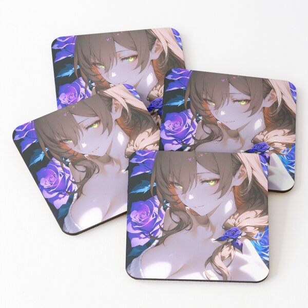 Item preview, Lisa Genshin Impact Dreamy Blue Roses Night Portrait designed and sold by 108Recordings.