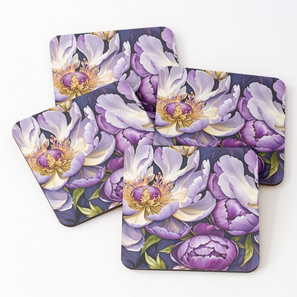 Item preview, Purple and White Peonies Floral Seamless Pattern designed and sold by Leylita Design.