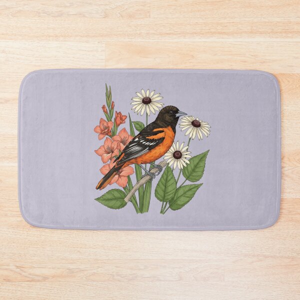 Item preview, Baltimore Oriole Bird with Gladiolus and Daisies designed and sold by BirdsnStuff.