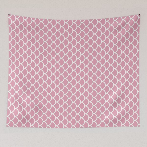 Item preview, Rose And White Fish Scales Pattern designed and sold by pattern-archive.