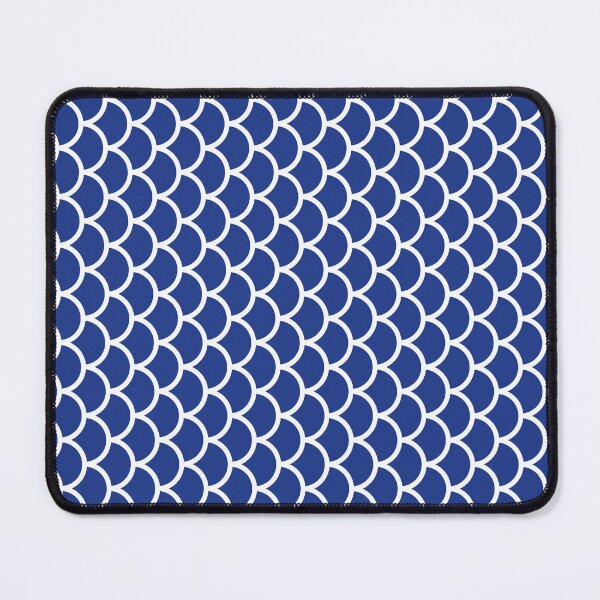 Item preview, Royal Blue And White Fish Scales Pattern designed and sold by pattern-archive.