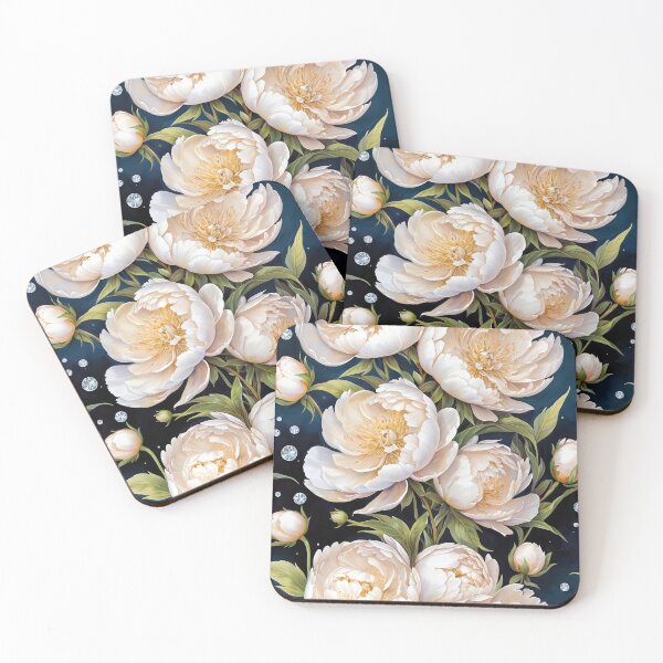 Item preview, White Peonies Floral Seamless Pattern designed and sold by Leylita Design.