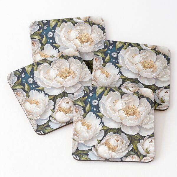 Item preview, White Peonies Floral Seamless Pattern designed and sold by Leylita Design.