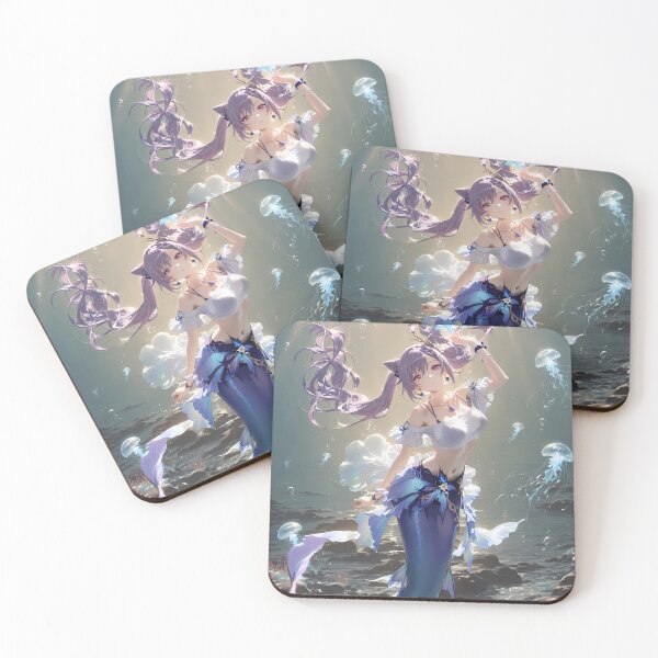 Item preview, Keqing Genshin Impact Underwater Mermaid Jellyfish Sun Rays designed and sold by 108Recordings.