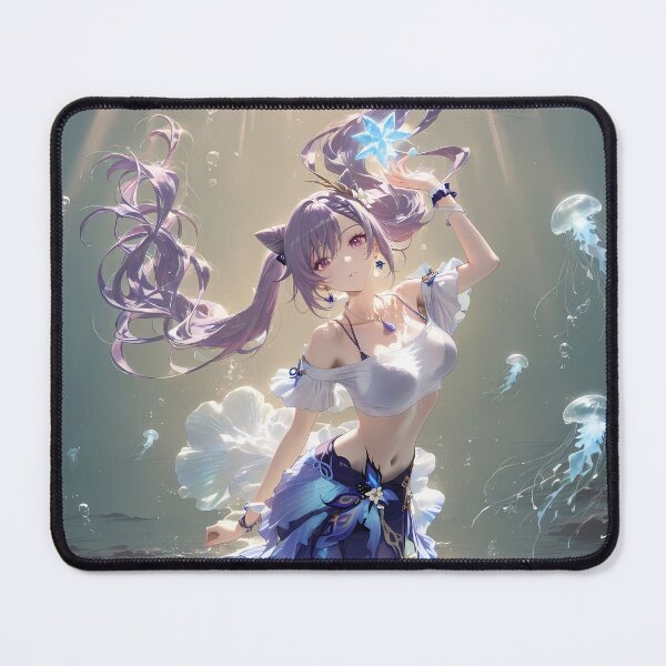 Item preview, Keqing Genshin Impact Underwater Mermaid Jellyfish Sun Rays designed and sold by 108Recordings.