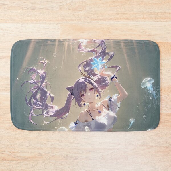 Item preview, Keqing Genshin Impact Underwater Mermaid Jellyfish Sun Rays designed and sold by 108Recordings.
