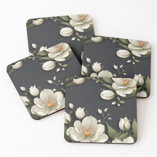 Item preview, White Floral Seamless Pattern designed and sold by Leylita Design.