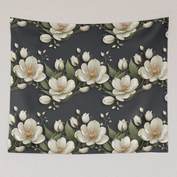 Item preview, White Floral Seamless Pattern designed and sold by Leylita Design.
