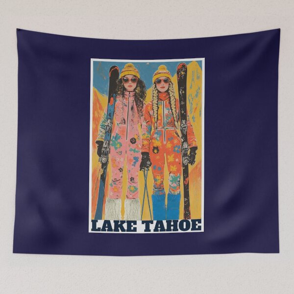 Item preview, Lake Tahoe Folk Art Ski Girls | Winter Sports Series designed and sold by SHELOPS.