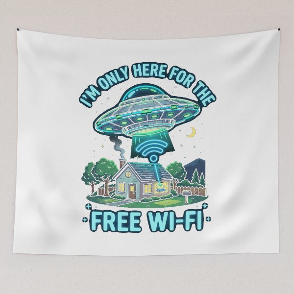 Item preview, Alien Wi-Fi - Just Here for the Internet UFO designed and sold by Pixels By D.