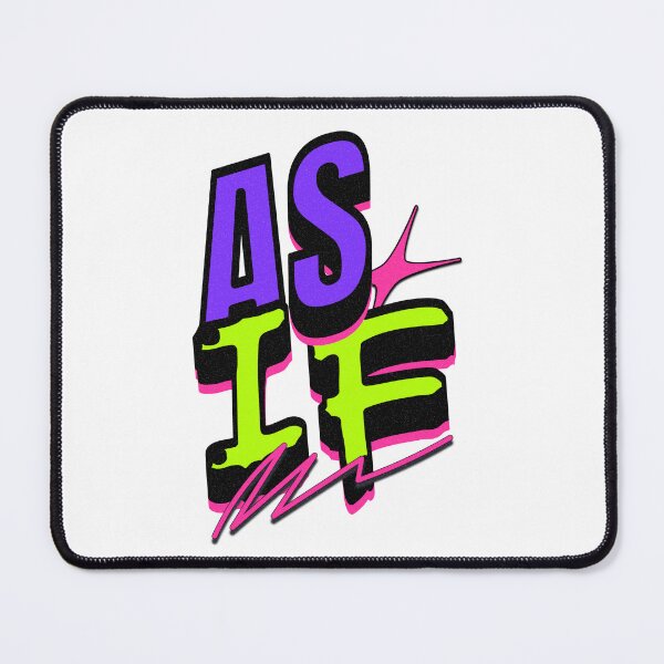 Item preview, As If Retro 90s Neon Typography | Clueless Inspired Aesthetic | Vaporwave Pop Art Design designed and sold by Retro Callback.