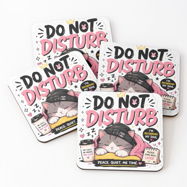 Item preview, Do Not Disturb Cute Cat Sticker Kawaii Aesthetic designed and sold by Meiguilin.