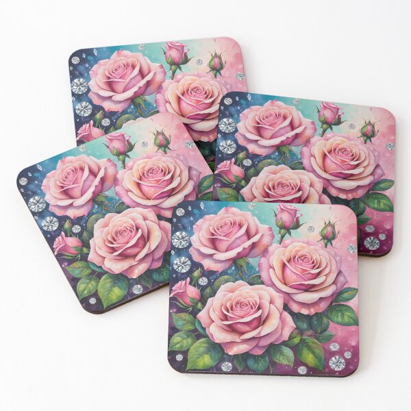 Item preview, Pink Roses Floral Ilustration designed and sold by Leylita Design.