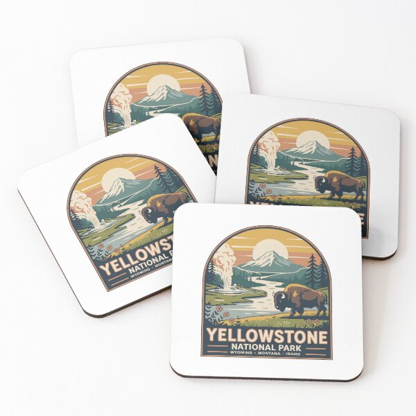 Item preview, Yellowstone National Park Vintage Travel Poster Bison Mountain Landscape designed and sold by PrintMastery.