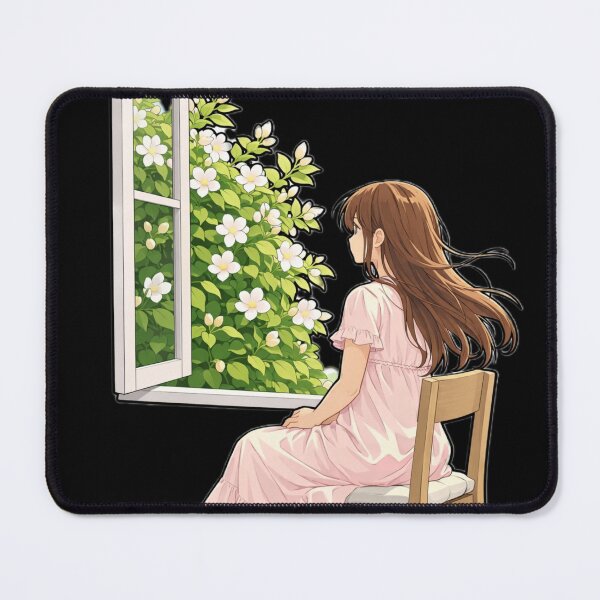Item preview, Peaceful Morning Jasmine Breeze | Aesthetic Anime Girl by Window designed and sold by Meiguilin.