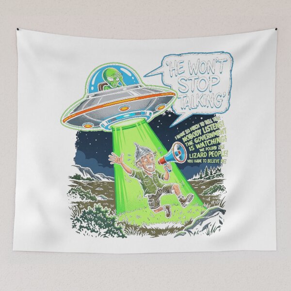 Item preview, He Won't Stop Talking - Funny UFO Abduction Return designed and sold by Pixels By D.