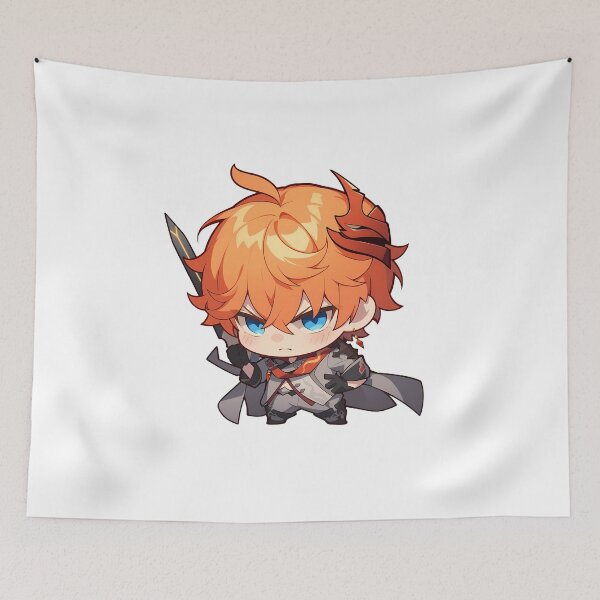 Item preview, Tartaglia Childe Genshin Impact Chibi Kawaii Angry Pout designed and sold by 108Recordings.
