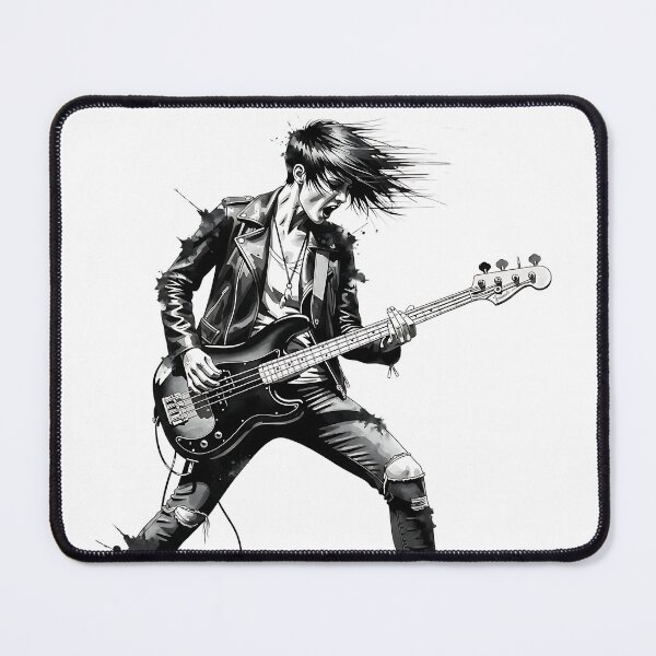 Item preview, Punk Rock Bassist Ink Grunge Style designed and sold by UrbanPrts.