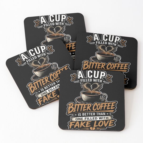 Item preview, Bitter Coffee Over Fake Love Aesthetic Quote T-Shirt designed and sold by Meiguilin.
