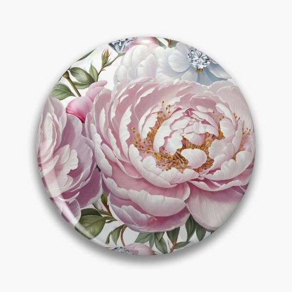 Item preview, Pink and White Peonies with Diamonds Floral Seamless Pattern designed and sold by Leylita Design.