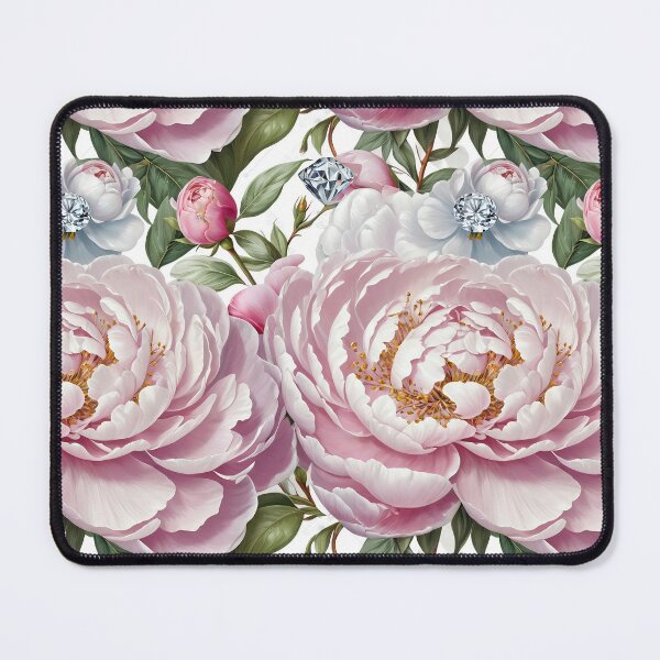 Item preview, Pink and White Peonies with Diamonds Floral Seamless Pattern designed and sold by Leylita Design.