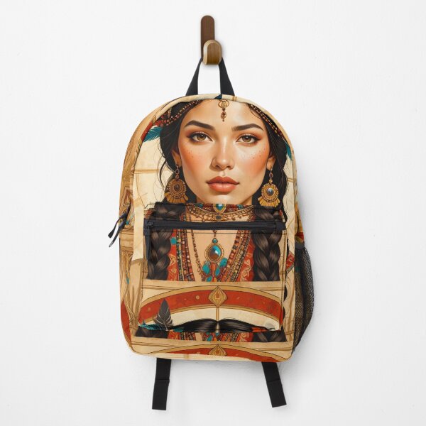 Item preview, Bohemian Art Nouveau Portrait in red and teal designed and sold by thelivingrp.