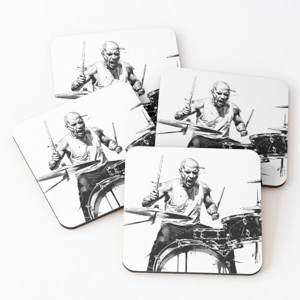 Item preview, Intense Drummer Grunge Style B&W designed and sold by UrbanPrts.
