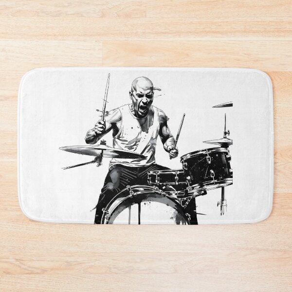 Item preview, Intense Drummer Grunge Style B&W designed and sold by UrbanPrts.