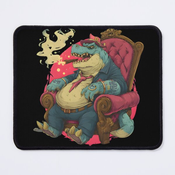 Item preview, Cool Dinosaur Mafia Boss Sitting on Armchair designed and sold by PreeCha Art & Co..