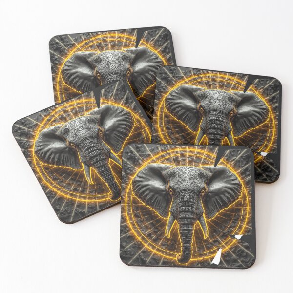 Item preview, AI Architect Master Neural Infrastructure Elephant Cyber Brutalist Art Print designed and sold by SavannaStrikes.